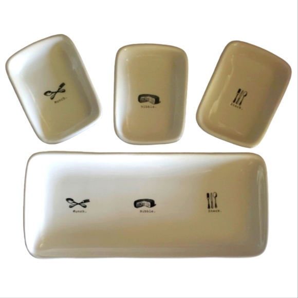 4 piece Rae Dunn Appetizer Set Snack Nibble Munch - Picture 1 of 3